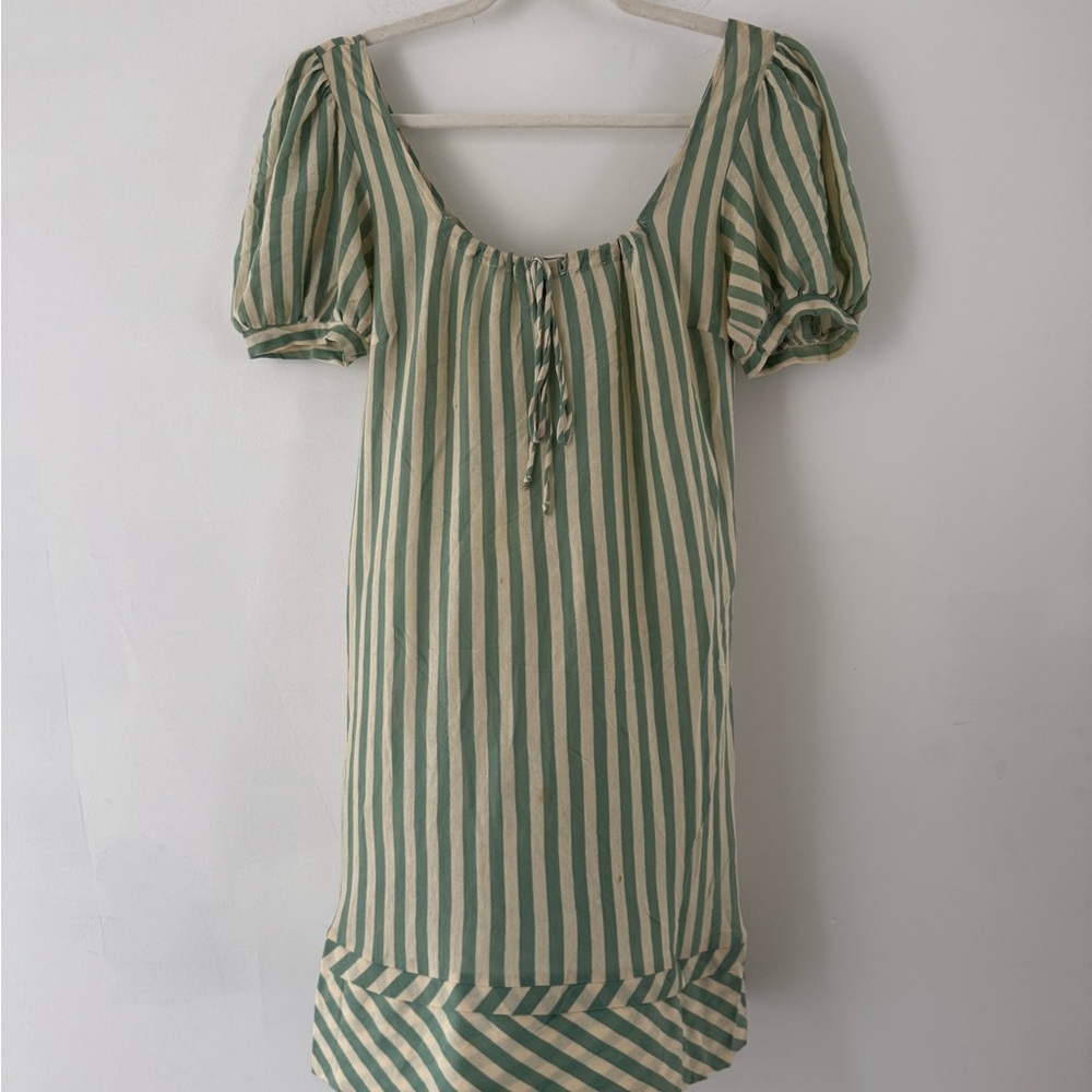 Development Striped Green and Cream Dress 0